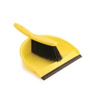 Dustpan and Brush Set Soft Bristles Yellow [SET]