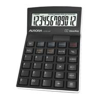 Aurora Semi-desk Calculator 12 Digit 3 Key Memory Battery/Solar Power 95x33x140mm Black Ref DT910PX