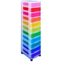 Really Useful Storage Tower Polypropylene 11x7L Drawers Clear/Assorted Ref DT1002