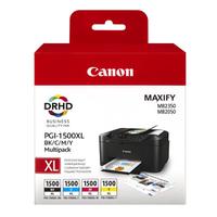 Canon PGI-1500XL Inkjet Cartridge High Yield Black/Cyan/Magenta/Yellow Ref 9182B004AA [Pack 4]