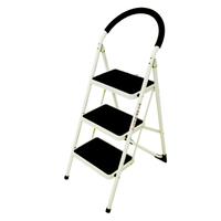 Folding Step Ladder 3 Tread Capacity 150kg White Frame