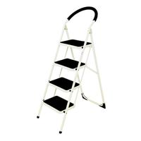 Folding Step Ladder 4 Tread Capacity 150kg White Frame