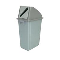 Recycling Bin for Paper and Card 60 Litre Capacity with Paper Slot 330x480x1190mm Grey 