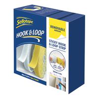 Sellotape Removable Hook & Loop Sticky Pads Self-adhesive Supplied on a Strip 20mm x 6m Ref 2055786