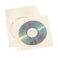 5 Star Office Ungummed Sleeve for CD/DVD with Window White [Pack 50]