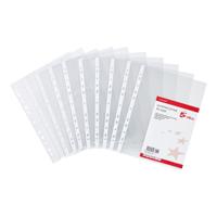 5 Star Office Punched Pocket Polypropylene Top and Side-opening 40 Micron A4 Glass Clear [Pack 100]