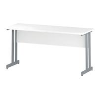 Trexus Rectangular Slim Desk Silver Cantilever Leg 1600x600mm White Ref I002198