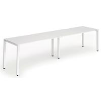 Trexus Bench Desk 2 Person Side to Side Configuration White Leg 2800x800mm White Ref BE355