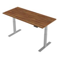 Trexus Sit-Stand Desk Height-adjustable Silver Leg Frame 1800/800mm Walnut Ref HA01008