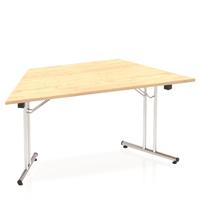 Sonix Trapezoidal Chrome Leg Folding Meeting Table 1600x800mm Maple Ref I000720