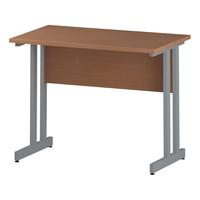 Trexus Rectangular Slim Desk Silver Cantilever Leg 1000x600mm Beech Ref I001678