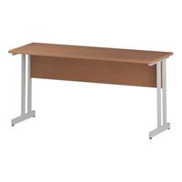 Trexus Rectangular Slim Desk White Cantilever Leg 1600x600mm Beech Ref I001686