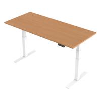 Trexus Sit Stand Desk Height-adjustable White Leg Frame 1800/800mm Beech Ref HA01024