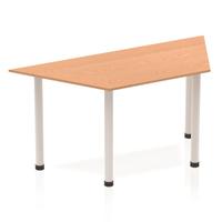 Sonix Trapezoidal Silver Post Leg Table 1600x800mm Oak Ref BF00182