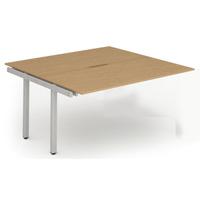 Trexus Bench Desk Double Extension Back to Back Configuration Silver Leg 1200x1600mm Oak Ref BE218