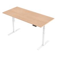 Trexus Sit Stand Desk Height-adjustable White Leg Frame 1800/800mm Maple Ref HA01036