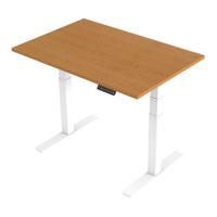 Trexus Sit Stand Desk Height-adjustable White Leg Frame 1200/800mm Oak Ref HA01037
