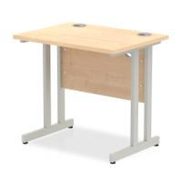 Trexus Desk Rectangle Cantilever Silver Leg 800x600mm Maple Ref MI002899