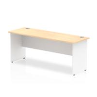 Trexus Desk Rectangle Panel End 1800x600mm Maple Top White Panels Ref TT000126