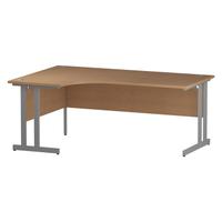 Trexus Radial Desk Left Hand Silver Cantilever Leg 1800mm Oak Ref I000824