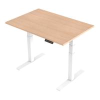 Trexus Sit Stand Desk Height-adjustable White Leg Frame 1200/800mm Maple Ref HA01033