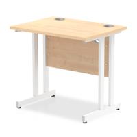 Trexus Desk Rectangle Cantilever White Leg 800x600mm Maple Ref MI002900