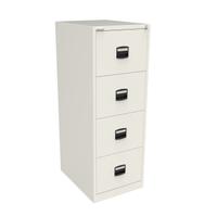 Trexus 4 Drawer Filing Cabinet 470x622x1321mm Chalk White Ref CC4H1A-ab9