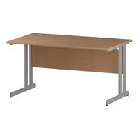 Trexus Rectangular Desk Silver Cantilever Leg 1400x800mm Oak Ref I000807