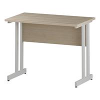 Trexus Rectangular Slim Desk White Cantilever Leg 1000x600mm Maple Ref I002426