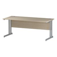 Trexus Rectangular Slim Desk Silver Cantilever Leg 1800x600mm Maple Ref I002425