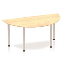 Sonix Semi-circular Silver Post Leg Table 1600x800mm Maple Ref BF00195