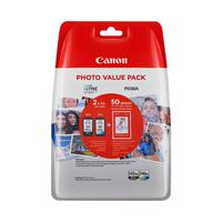 Canon PG-545XL/CL-546XL Value Pack High Capacity Black/Tri-colour with 4x6 Photo Paper Ref 8286B006