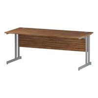 Trexus Rectangular Slim Desk Silver Cantilever Leg 1800x600mm Walnut Ref I001913