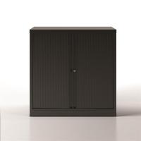 Trexus by Bisley Side Opening Tambour Door Cupboard 1000x470x1000-1015mm Black/Black Ref YETB1010.5-av1