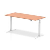 Trexus Sit Stand Desk With Cable Ports White Legs 1800x800mm Beech Ref HA01104
