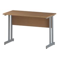 Trexus Rectangular Slim Desk Silver Cantilever Leg 1200x600mm Oak Ref I002648