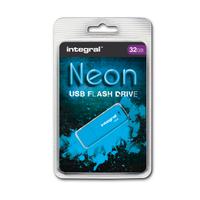 Integral Neon Flash Drive USB 3.0 Blue 32GB Ref INFD32GBNEONB3.0