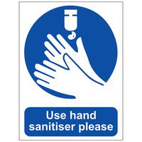 Use Hand Sanitiser Sign Self Adhesive -  Self Adhesive Vinyl 200 x 150mm