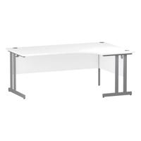 Trexus Radial Desk Right Hand Silver Cantilever Leg 1800mm White Ref I000324