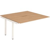 Trexus Bench Desk Double Extension Back to Back Configuration White Leg 1400x1600mm Beech Ref BE197
