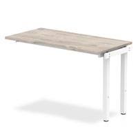 Trexus Bench Desk Single Extension White Leg 1200x800mm Grey Oak Ref BE784