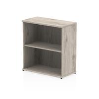 Trexus Office Low Bookcase 800x400x800mm 1 Shelf Grey Oak Ref I003227