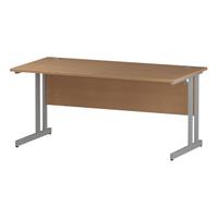 Trexus Rectangular Desk Silver Cantilever Leg 1600x800mm Oak Ref I000808