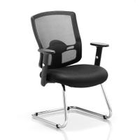 Sonix Portland Cantilever ChairWith Arms Mesh Black Ref EX000136