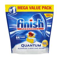 Finish Quantum Dishwasher Powerball Tablets All-in-1 Lemon Ref RB791158 [Pack 64]