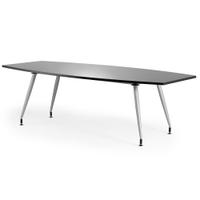 Sonix Boardroom Table Writable Gloss 2400x1200x800mm Black Ref I003058