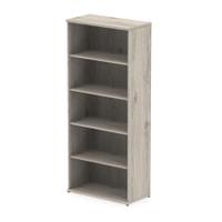Trexus Office Very High Bookcase 800x400x2000mm 4 Shelves Grey Oak Ref I003230