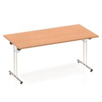 Sonix Rectangular Chrome Leg Folding Meeting Table 1600x800mm Oak Ref I000797