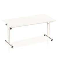 Sonix Rectangular Chrome Leg Folding Meeting Table 1600x800mm White Ref I000709