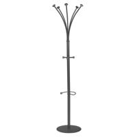 5 Star Facilities Coat Stand with Umbrella Holder 5 Pegs 3 Hooks Base Diameter 380mm Height 1790mm Grey